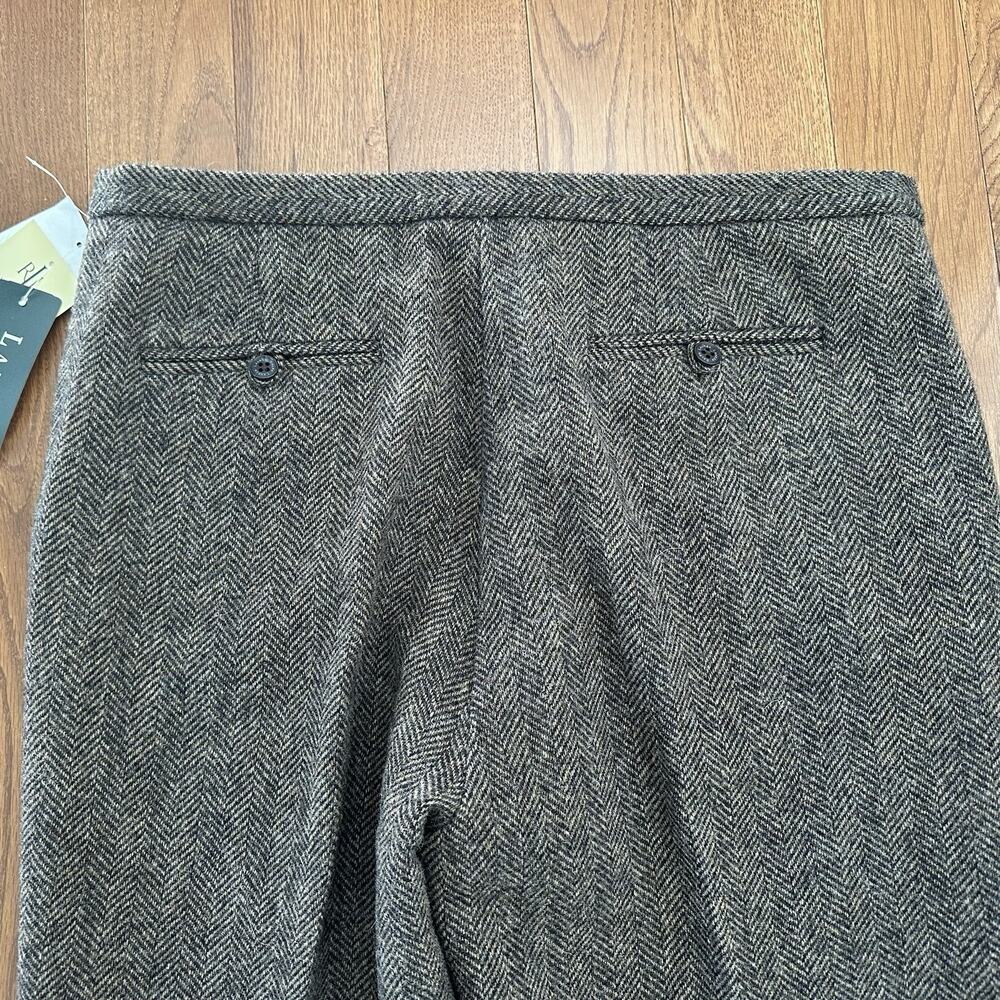 Lauren Ralph Lauren Wool Pants Chestnut‎ Brown Herringbone Women Size 14 NWT - Picture 3 of 6